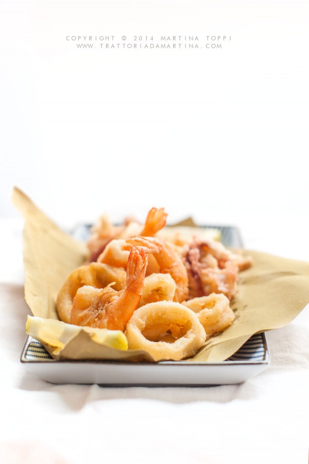 Fritto di calamari e gamberi