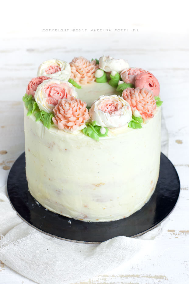 torta fiorita con crema al mascarpone